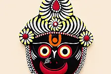 Mukhauta . मुखौटा : Handmade Wall Hanging Chhau Mask - Jagannath 