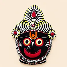 Mukhauta . मुखौटा : Handmade Wall Hanging Chhau Mask - Jagannath 