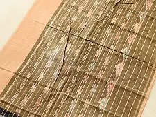 Handlom Cotton Saree | IKAT Pallu { Badami }