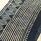 Exclusive Block Printed Cotton Dabu ~ Indigo Stripe Saree