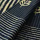Exclusive Block Printed Cotton Dabu ~ Indigo Stripe Saree