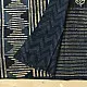 Exclusive Block Printed Cotton Dabu ~ Indigo Stripe Saree