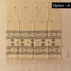 Aamaya . आमाया | Handloom Soft Cotton Jamdani Off White Stole (Two Options)