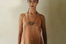 Itr . Jamdani Handloom Cotton Top | Apricot