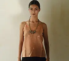 Itr . Jamdani Handloom Cotton Top | Apricot