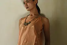 Itr . Jamdani Handloom Cotton Top | Apricot