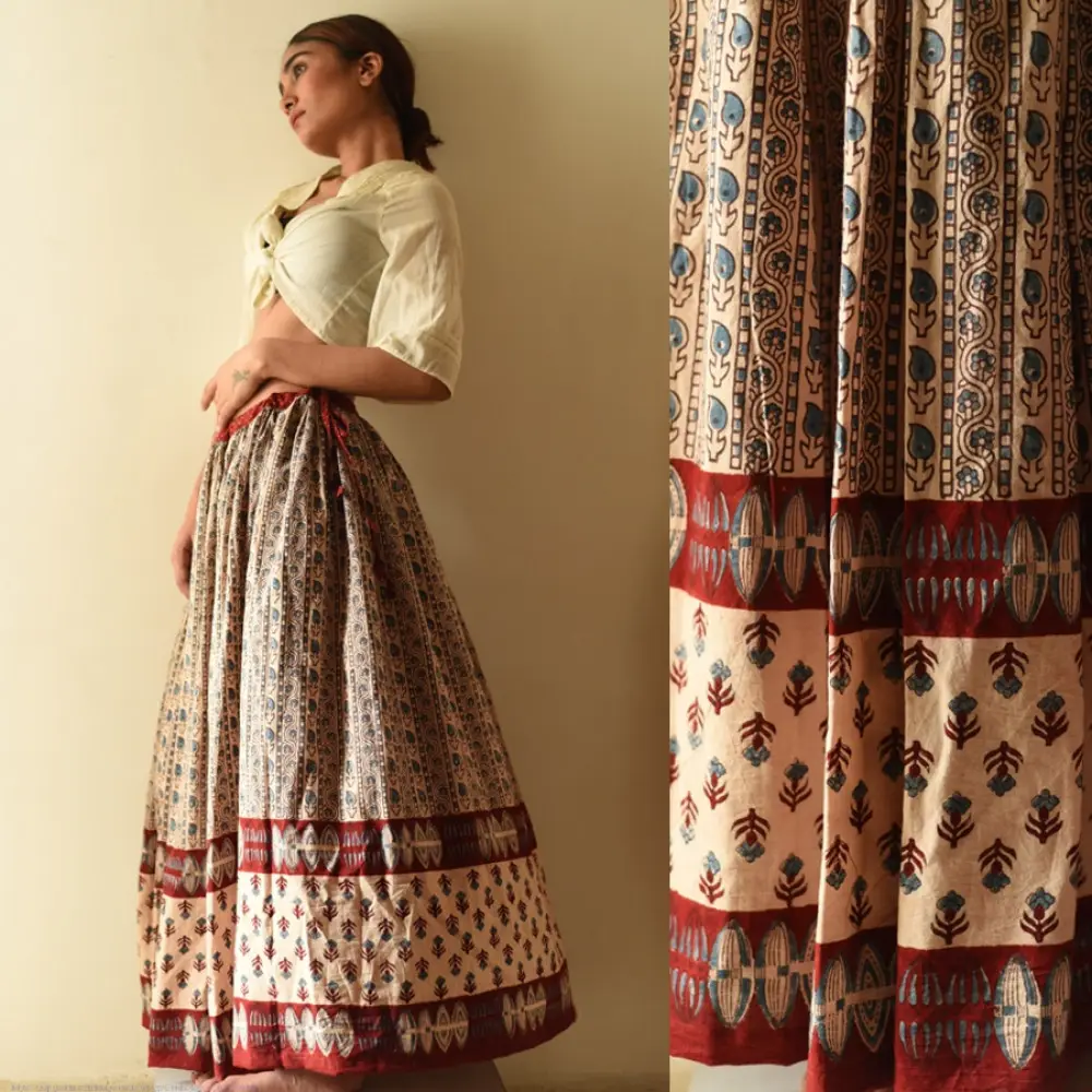 shop  Ajrakh Prints with Natural Dye - Long Skirt