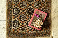 A finite infinity ❧ Kalamkari Natural Color Dhurrie ( 2 X 3 ) - D