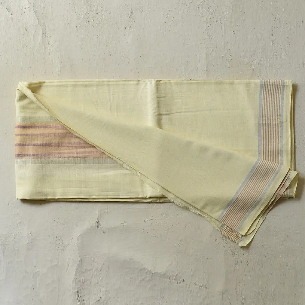 shop Handloom Cotton x Cotton Dhoti Khes - Off White