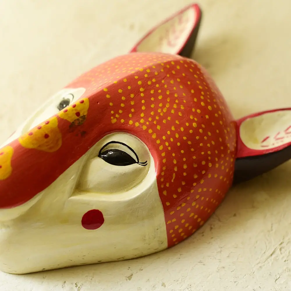 shop Handmade Wooden Hanging Mask - Rabbit