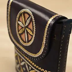 Be Nomadic | Kutchi Leather Sling Handbag / Purse - Blue