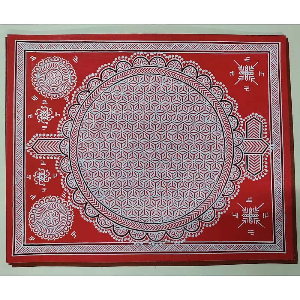shop Mandana Art - Painting - Geometric Motifs (Red - 11 x 14 inch )