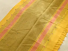 Sadaa . सदा ✡ Begampuri Cotton Yellow Saree With Woven Butta & Border