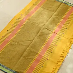 Sadaa . सदा ✡ Begampuri Cotton Yellow Saree With Woven Butta & Border