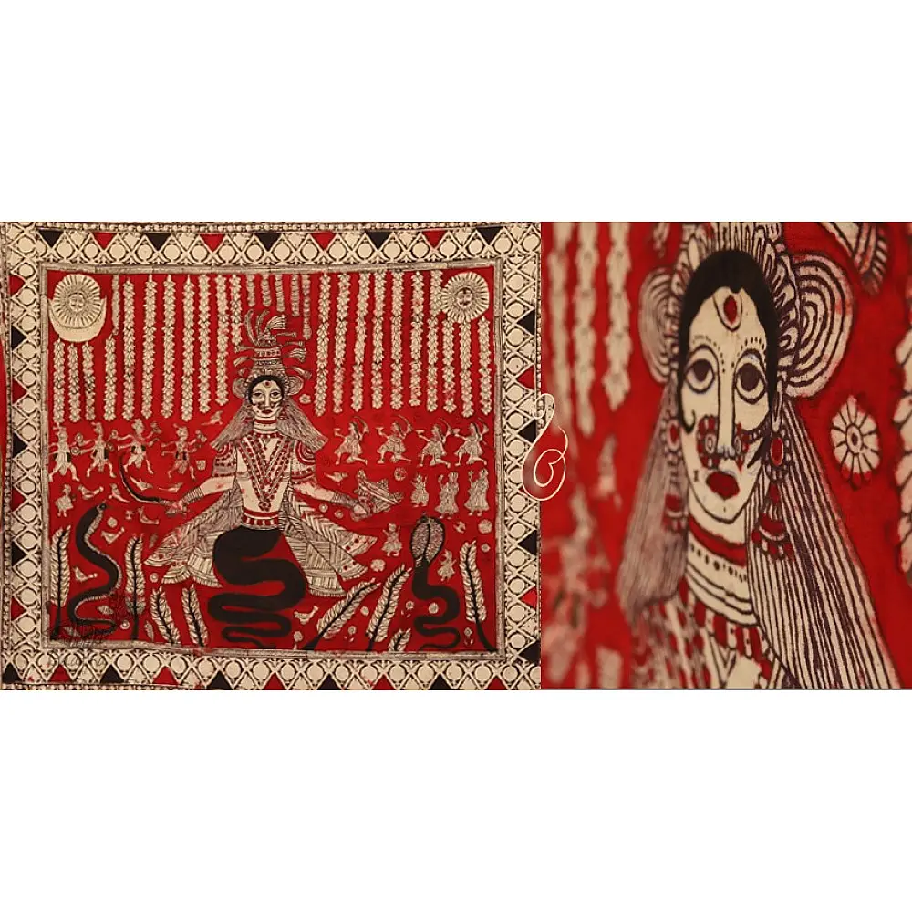 Sacred cloth of the Goddess- Nageshvari Maa ( 60 x 68 )