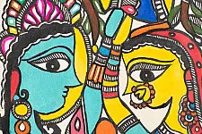 Madhuban . मधुबन ❁ Madhubani Painting - Radha Krishna