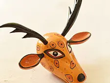 Handmade Wooden Mask ~ Deer