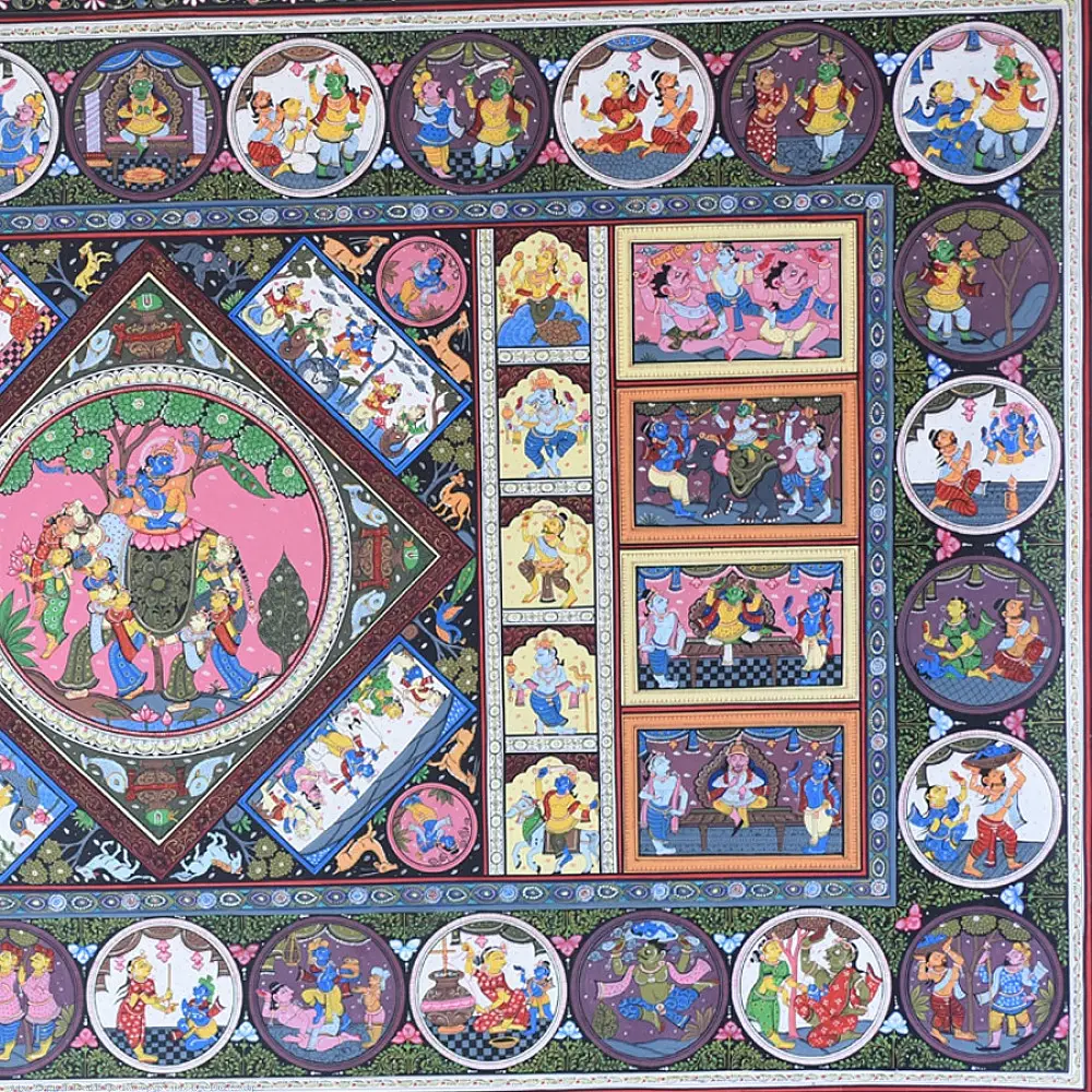 shop Traditional patachitra Painting ~ Krishna & Gopi