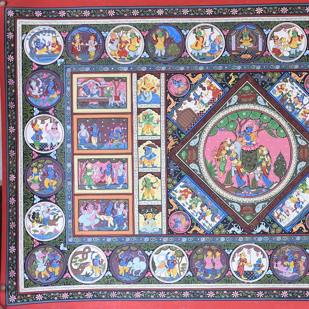 shop Traditional patachitra Painting ~ Krishna & Gopi
