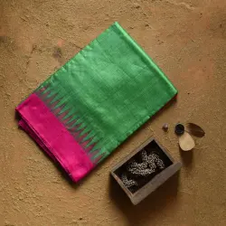 Kamakshi | Pure Tussar Silk Green Saree