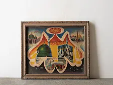 Memory Lines | Indian Antique Print | Holy Places  ( With Frame)