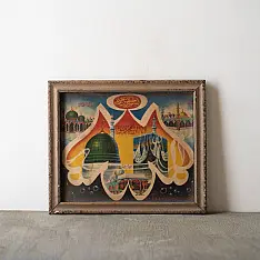 Memory Lines | Indian Antique Print | Holy Places  ( With Frame)