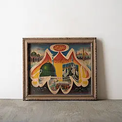 Memory Lines | Indian Antique Print | Holy Places  ( With Frame)
