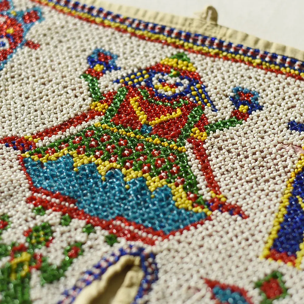 Gujrat Bead Work - Old & Antique Wall Hanging - Laxmi Motif Chakda