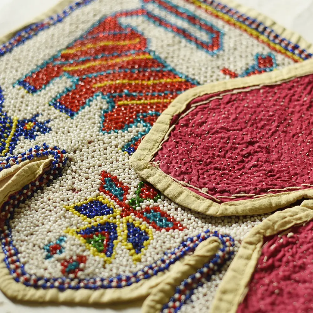 Gujrat Bead Work - Old & Antique Wall Hanging - Laxmi Motif Chakda