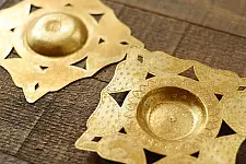 Ahar ~ Brass Handcrafted T-Light Holder - (Set of Two)