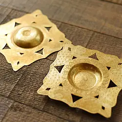 Ahar ~ Brass Handcrafted T-Light Holder - (Set of Two)
