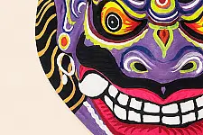 Mukhauta . मुखौटा : Handmade Wall Hanging Chhau Mask - Asura