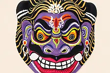 Mukhauta . मुखौटा : Handmade Wall Hanging Chhau Mask - Asura