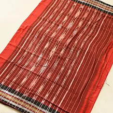 Handlom Cotton Saree | IKAT Pallu { Red }