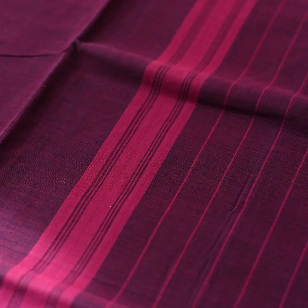 Handwoven cotton saree |Deep Violet  from Andhra Pradesh