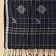 shop Handloom Soft Cotton Jamdani Stole  - Navy Blue