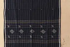 Aamaya . आमाया | Handloom Soft Cotton Jamdani Stole (Two Options) - Navy Blue