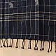 shop Handloom Soft Cotton Jamdani Stole  - Navy Blue