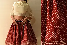 Flowers in a River | Natural Dyed Jawariya Block Printed Short Skirt