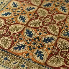 A finite infinity ❧ Kalamkari Natural Color Dhurrie ( 2 X 3 ) - E