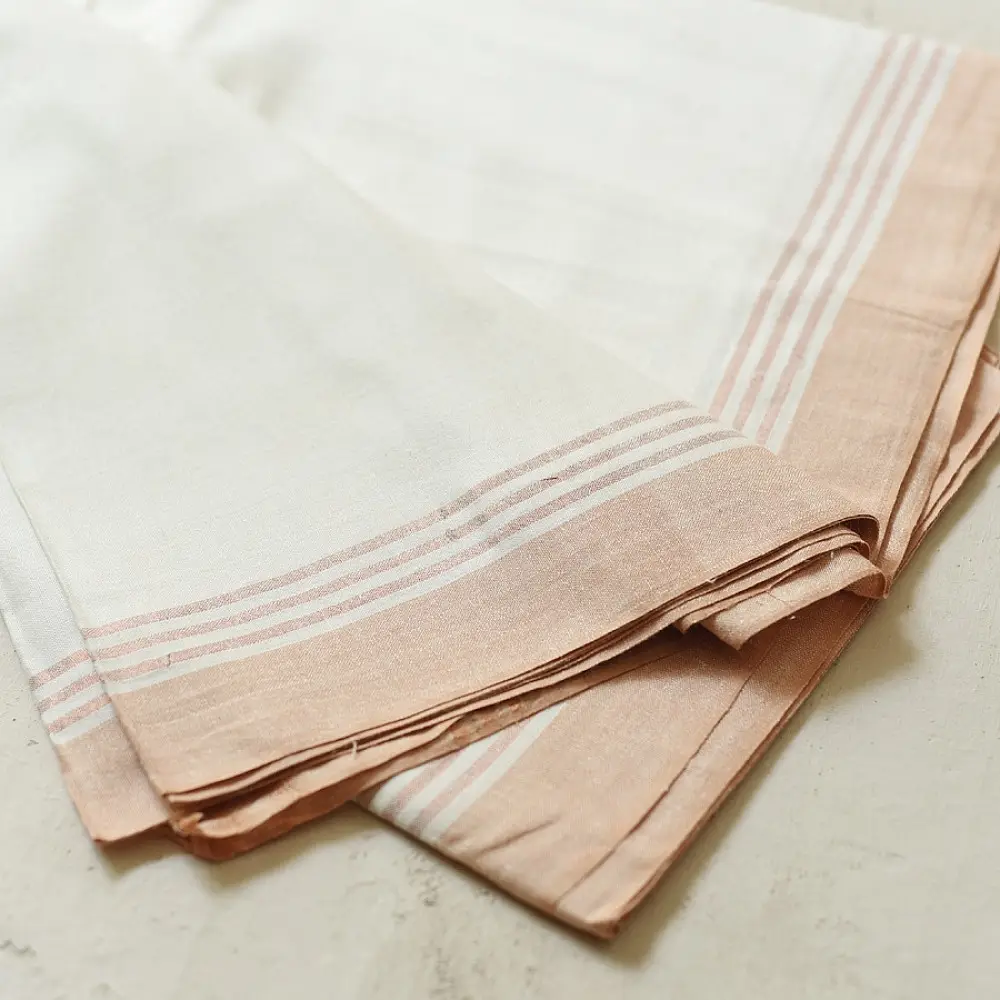 shop Handloom Cotton x Cotton Dhoti Khes - Rose Gold Border 
