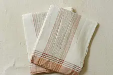 Damodar . दामोदर ✩ Handloom Cotton x Cotton Dhoti Khes - Rose Gold Border 