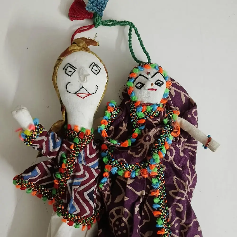 shop Cotton Handmade Kutchi Traditional Doll Set (Pair)