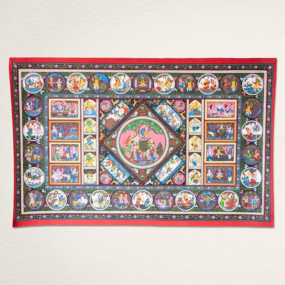 shop Traditional patachitra Painting ~ Krishna & Gopi