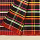  handloom begampuri pure cotton saree in black with vibrant multi-color yellow red green and white plaid check patterns   