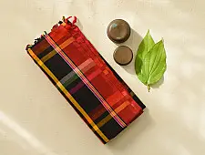 Sadaa . सदा ✡ Begampuri Handloom Cotton Saree - Multi-Color Plaid Checks 