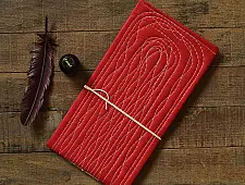 Bahi khata Red diary ☙ 32 { 12" X 6.5" }