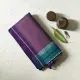 shop Begampuri Cotton Purple Saree With Green Pallu