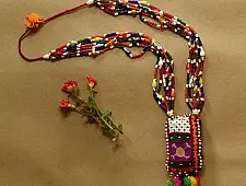 FolkLove | Handmade Tribal Bead & Embroidered Necklace 
