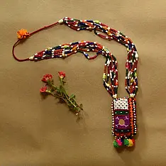 FolkLove | Handmade Tribal Bead & Embroidered Necklace 